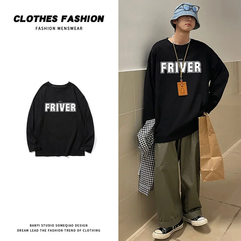 

Neploha Men Long Sleeve T Shirt Printed Streetwear Casual Male Tshirt Top Oversize Fashion Men Pullovers Korean Style Clothing