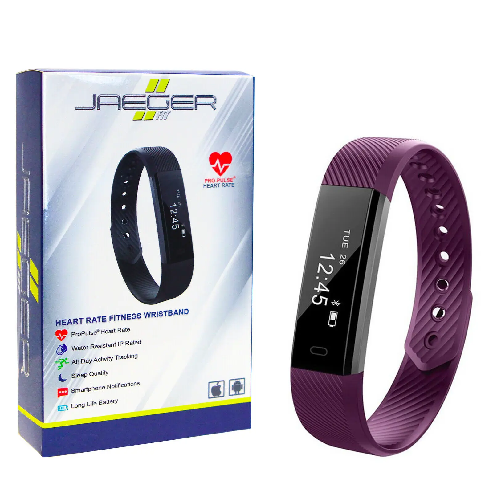

Fitness Tracker Watch Jaeger Alta PLUM HR Heart Sleep Step Smart Watch Fit Type