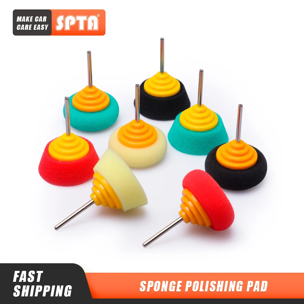 

(Bulk Sales 4Set & 20Sets)SPTA Mini Polishing Sponge 2 Inch Buffing Wheel for Car Hub Steel Rim Burnishing Pack Automobile Foam