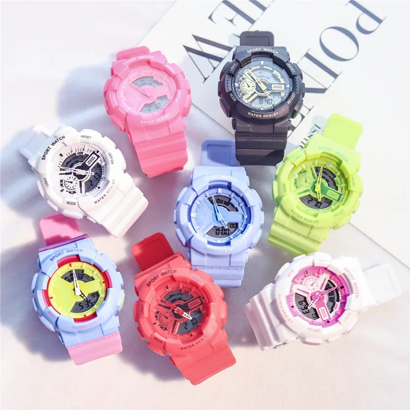 2020 женские часы браслет спортивные цифровые и аналоговые дамское платье двойной