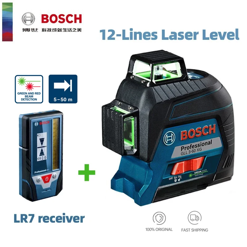 Bosch Laser Level Green 12 Lines Projection Line With Auto Self-Leveling For Home Decoration Outdoor Available | Инструменты