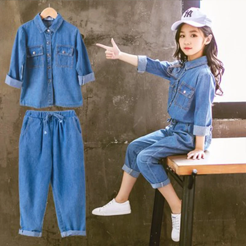 Kids Clothing Suit for Teen Girls Autumn Long-Sleeve Hooded Shirt Top Pants Children's Clothes Fashion Outfits 4-12 Years | Детская