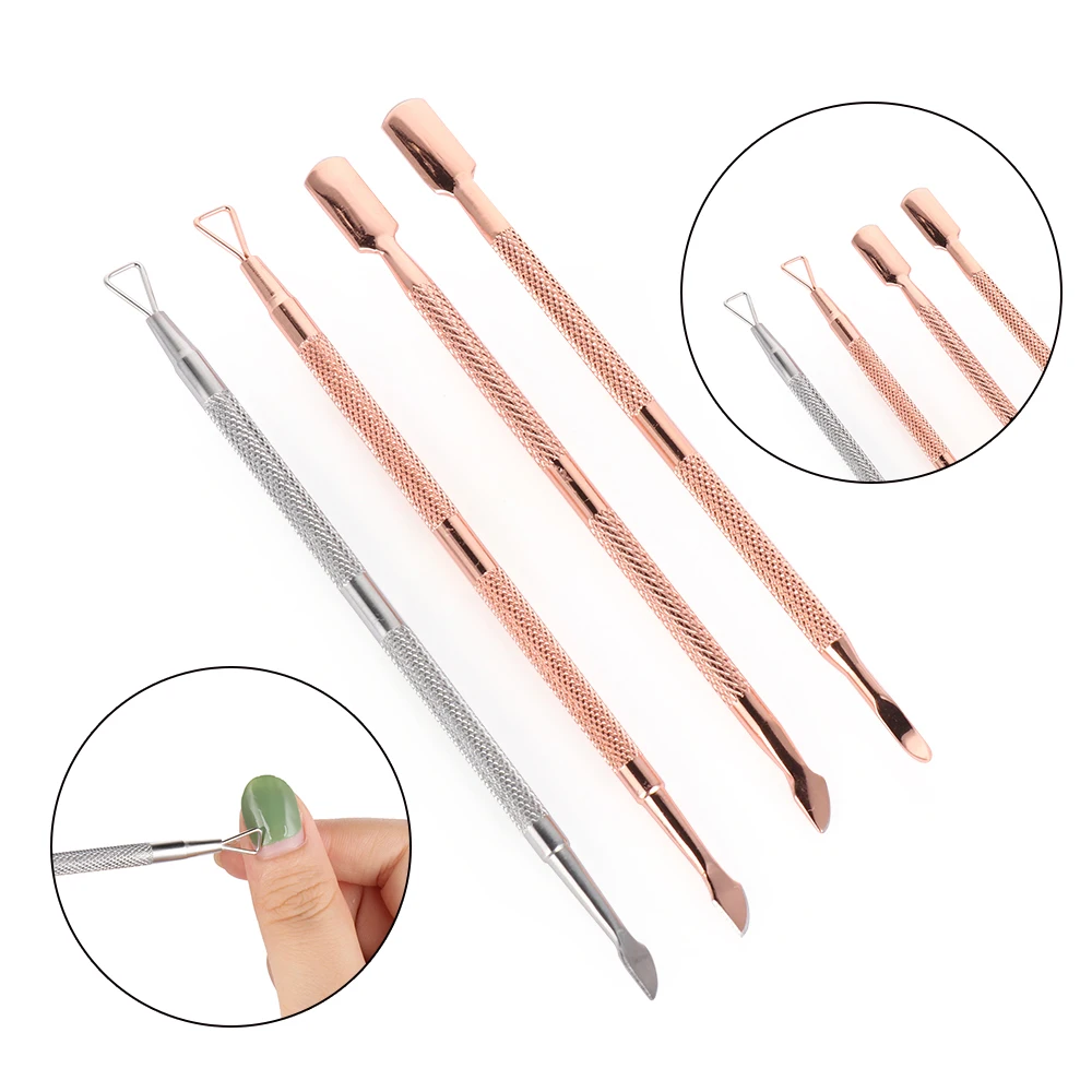 

1PC Dual-ended Stainless Steel Cuticle Pusher Nail Polish Remover UV Gel Clean Stick Triangle Rod Nail Tool Hot Sale Manicure