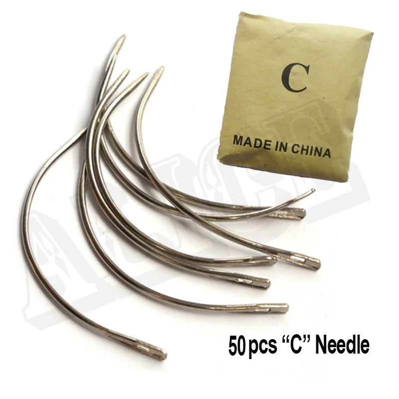 

50pcs J Curved Needle For Hair Weave Sew Weave Needle Hair Weaving Needle
