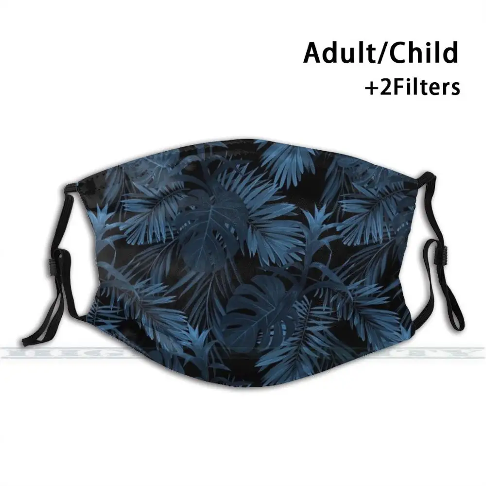 

Dark Indigo Tropical 3d Print Reusable Mouth Mask Washable Filter Anti Dust Face Mask Tropical Indigo Dark Fashion
