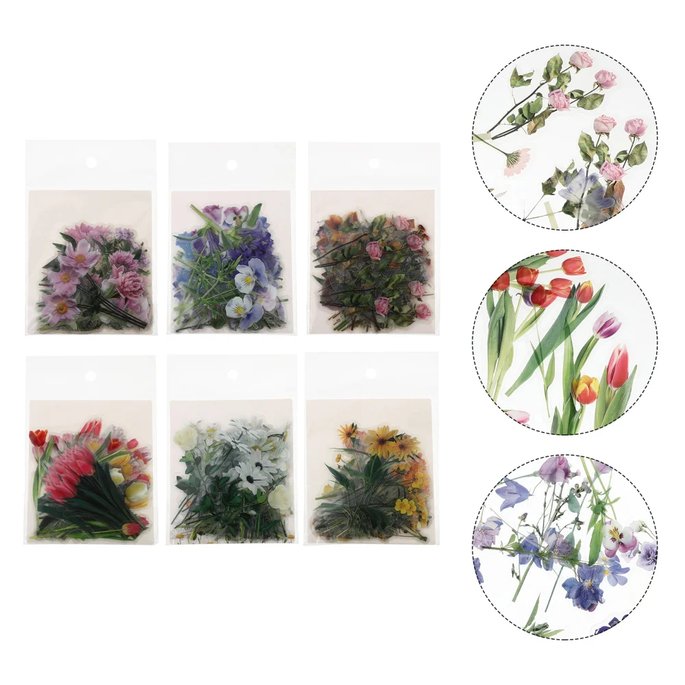 

240pcs Flower Scrapbooking Stickers Assorted Floral Stationery Stickers Decals
