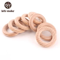 lets make beech wood 50pc wooden ring 40556070mm wooden teether diy bracelet crafts gift teething accessory baby teether