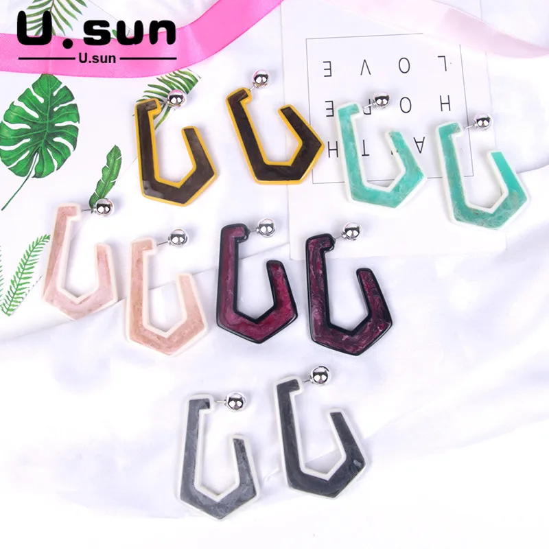 Серьги из полимеров горячие металлические большие акриловые геометрические