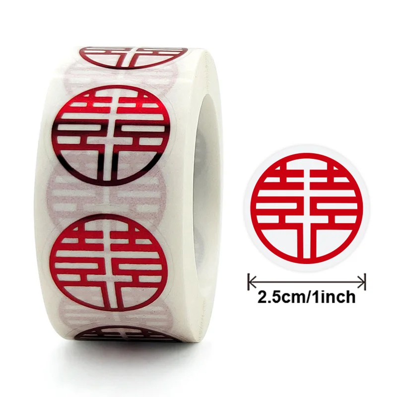 

500pcs/roll Wedding Supplies Gift Box Label Stickers Round 1 Inch Red Sealing Sticker For Invitations Card Envelope Decoration
