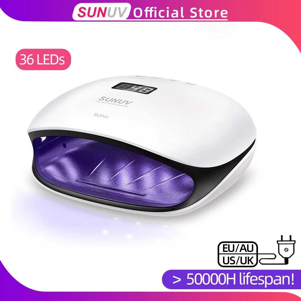 SUNUV-Lámpara de secado de uñas SUN4 de 48W, luz LED UV con pantalla LCD, fototerapia inteligente,