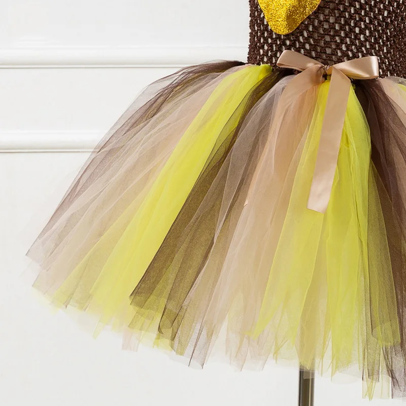 

Girls cospaly Small leopard Tulle Tutu Dress+HeadwearHalloween Christmas Theme Party Dress Performance Ball Gown