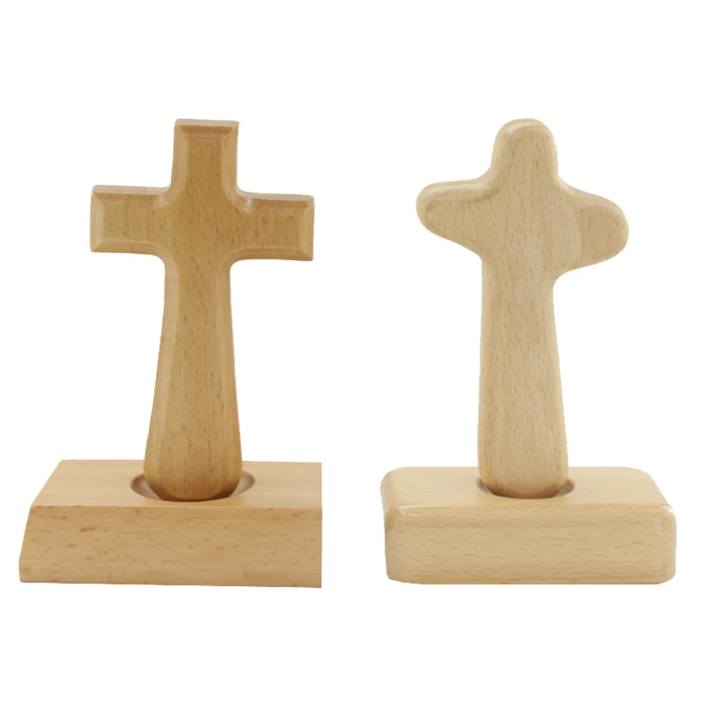 

Wood Standing Cross, Wooden Magnetic Cross Holding Cross with Base Standing Cross for Home Decor