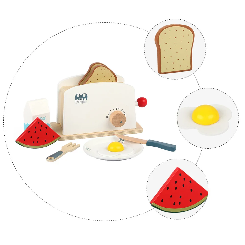 

1 Set of Simulation Bread Maker Toys Pretend Toys Children Wooden Playthings