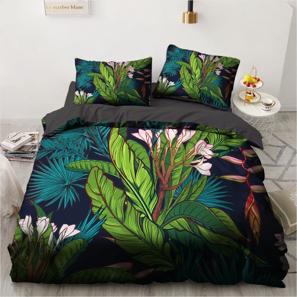 

Nordic Spring Comforther Cases Custom Design White Quilt Cover Sets Pillow Sham King Queen Super King Twin Size 3D Bedclothes
