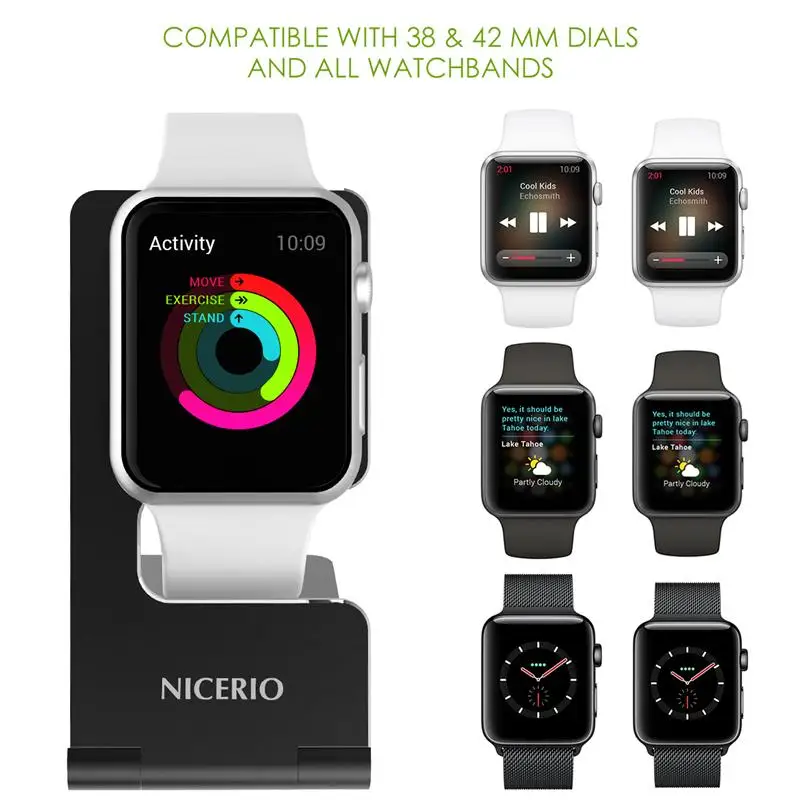 NICERIO металлический алюминиевый держатель зарядного устройства для Apple Watch