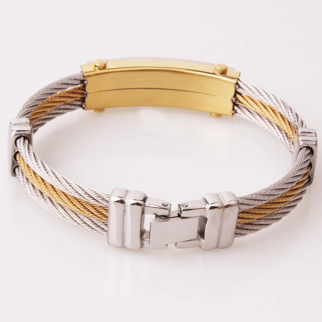 Браслет-цепочка мужской 3 ряда из нержавеющей стали браслеты для щиколоток