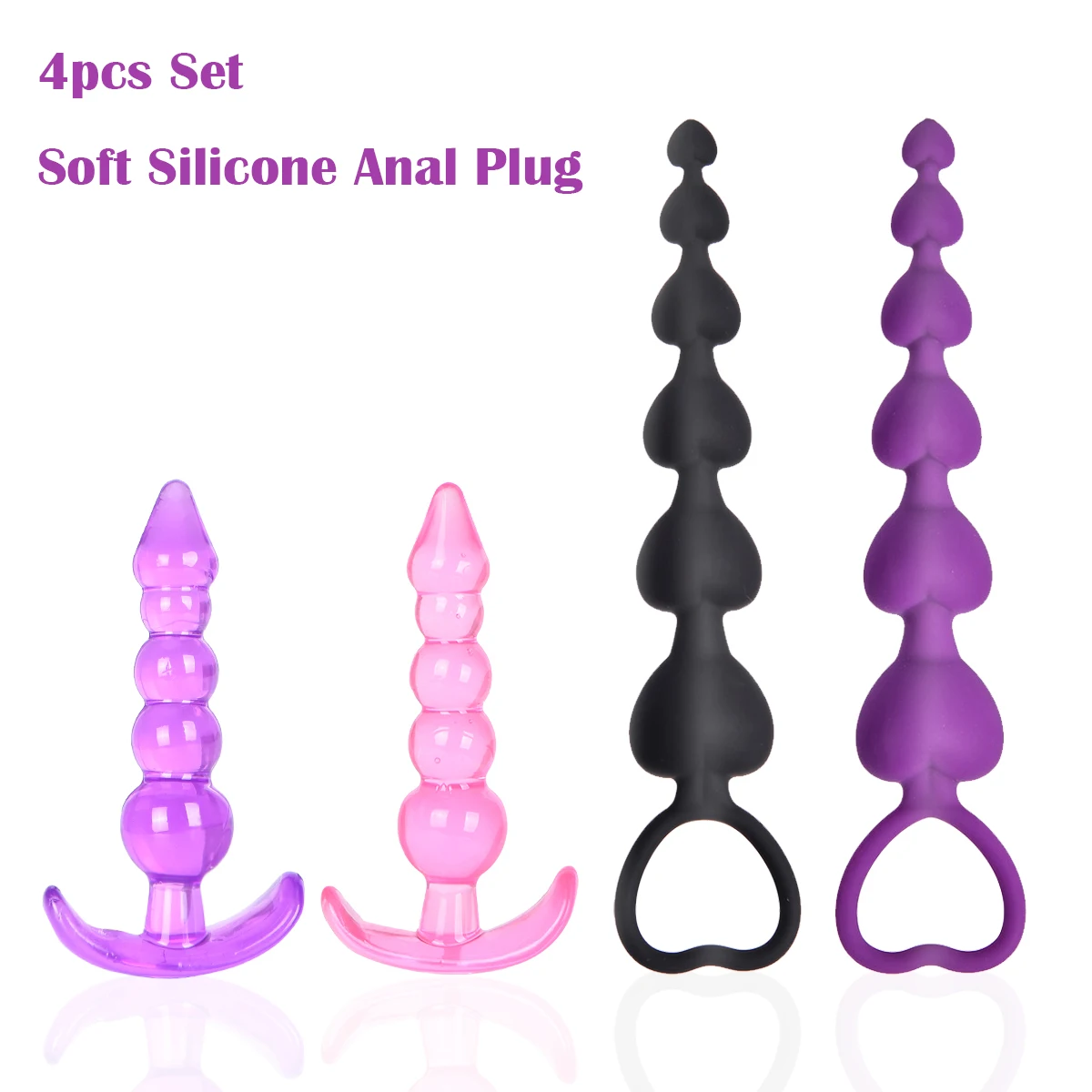 Горячие 4 шт. Анальная пробка для начинающих силиконовые секс игрушки товары