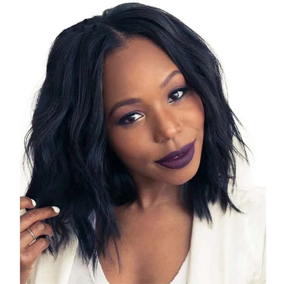 

Short Water Wave Wig 5x5 Silk Scalp Top Lace Front Human Hair Wig PU Silk Base 180Density Remy Brazilian Preplucked FlowerSeason