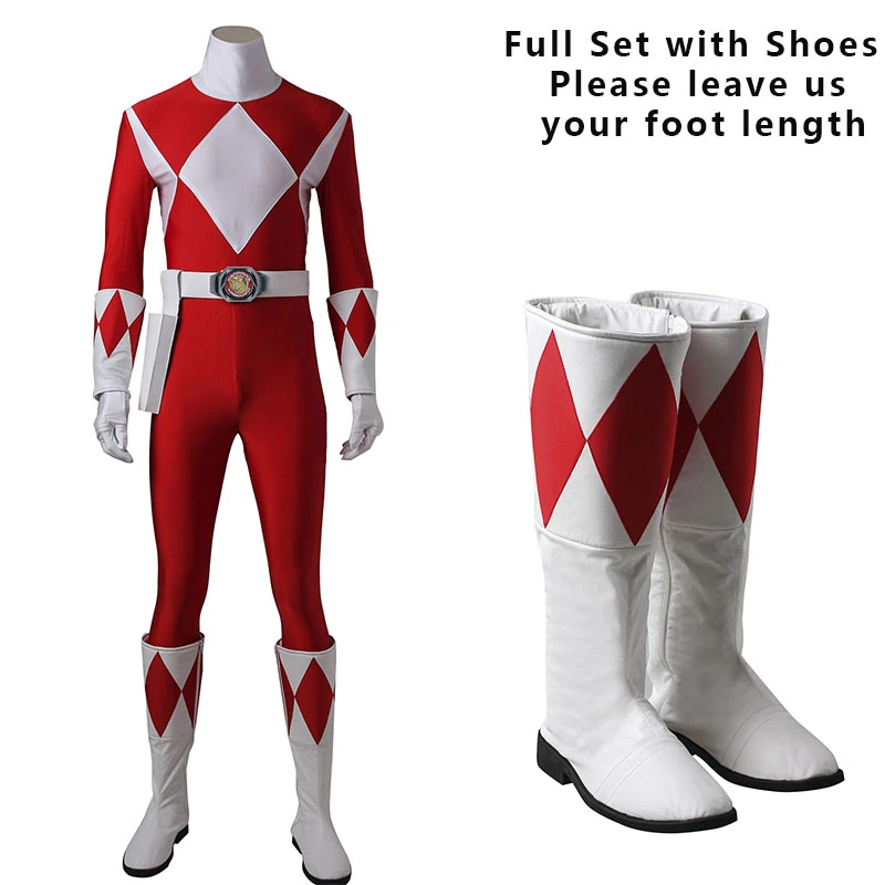 Костюм для Tyranno Ranger Geki Zyuranger косплей костюм комбинезон косплей комбинезон для Хэллоуина Одежда из спандекса для взрослых мужчин полный комплект - Цвет: With boots