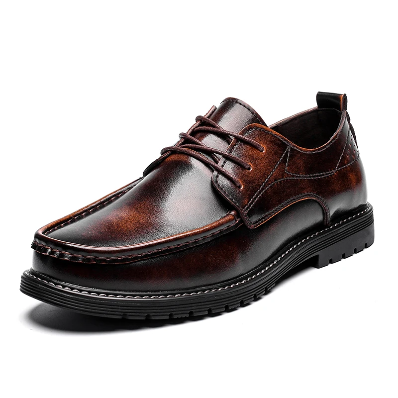 

Men Casual Shoes Leather Shoes Men 2020 Autumn Winter Retro Fashion British High Man Shoe Fashion Sneakers