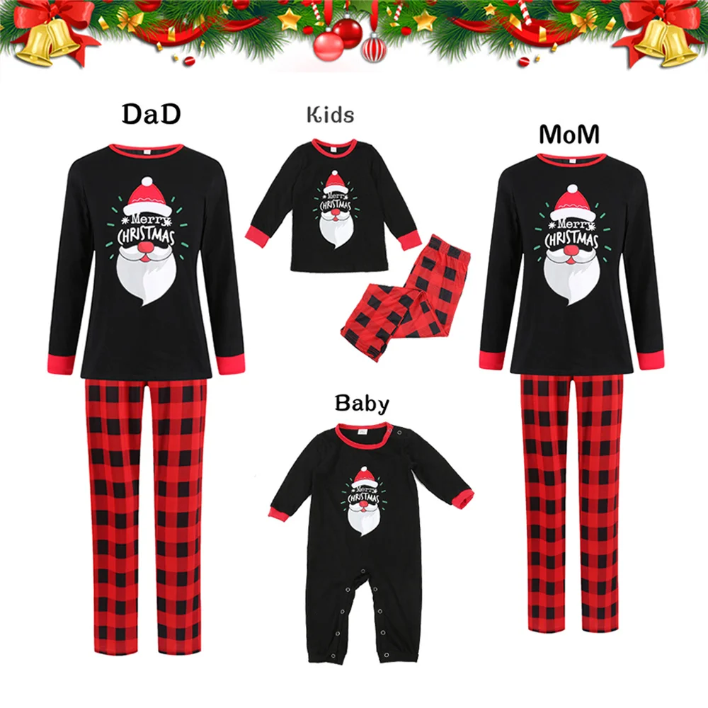 Christmas Family Pajamas Santa Claus Christmas Parent-child Suit Home Sleepwear New Baby Kid Dad Mom Matching Family Outfits