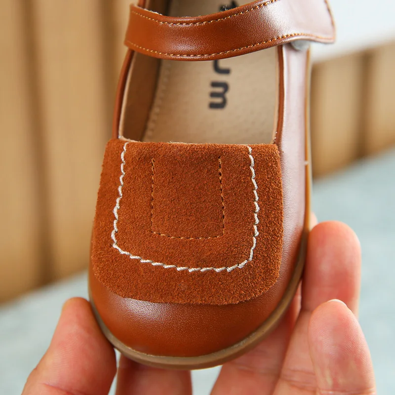 

14-16cm Kids Shoes For Girl,Black Brown Pu Leather Princess Shoes For Wedding Party,2021New Fashion Child Girls Spring Shoes