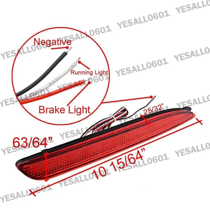 2X Светодиодный отражатель заднего бампера для объектива стоп-сигнала Mazda 3 2010-2013