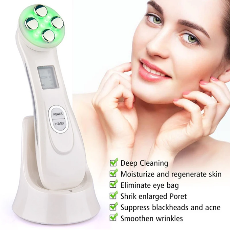 6IN1 RF&ampEMS Radio Mesotherapy Electroporation Face Beauty Pen Frequency LED Photon Skin Rejuvenation Remover Wrinkle | Красота и