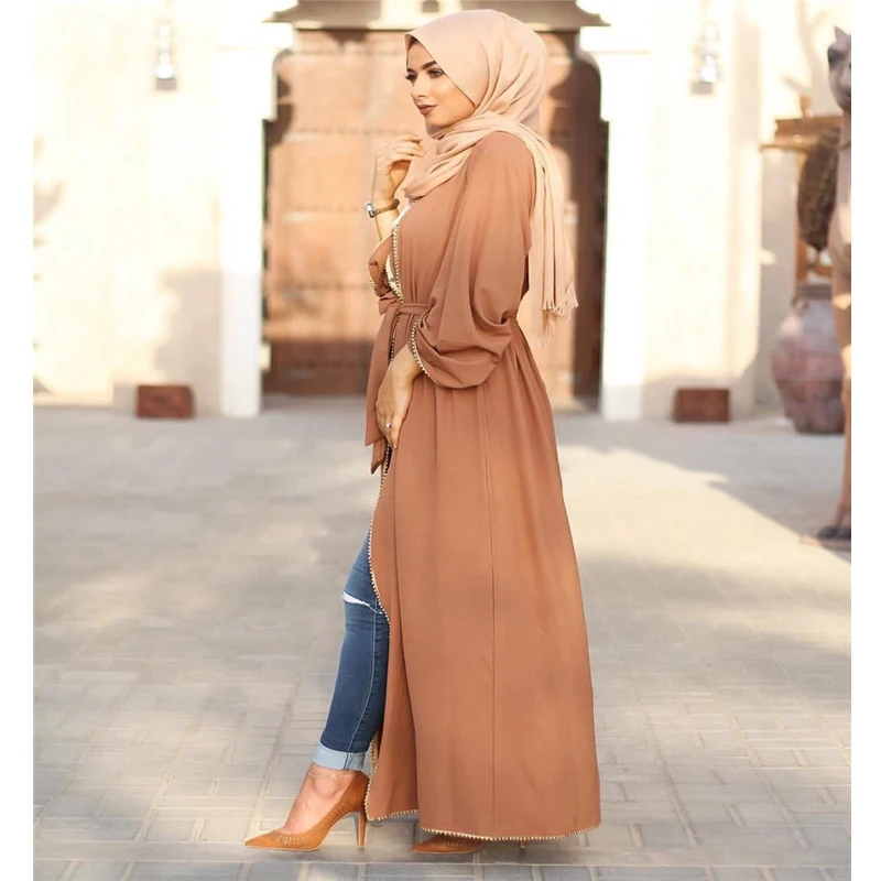 Кафтан Дубай Abaya Турция кимоно кардиган Ислам Мусульманский хиджаб платье цзилбаб Abaya s для женщин халат Ete Caftan ислам ic одежда 008