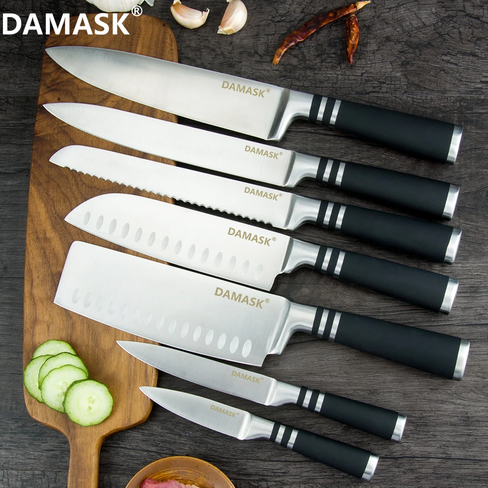 Набор кухонных ножей Damask 3Cr14 из нержавеющей стали горячая Распродажа хорошее
