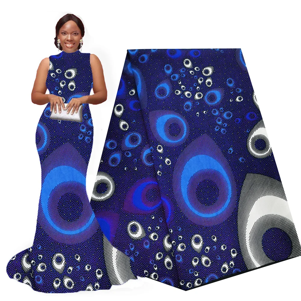 African Wax Fabric Nigerian Blue Print Ankara High Quality veritable 2020 pagne africain wax 010 | Дом и сад