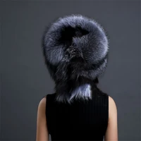 21 new fluffy fox fur hat mink fur hat female silver fox ear protection fur hat winter fox fur round hat all match warm hat