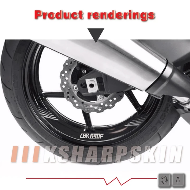 

Motorcycle Inner Rim Sticker Stripe Reflective Decals Tire personality Decoration Suitable For HONDA CBR650F cbr650f CBR 650F