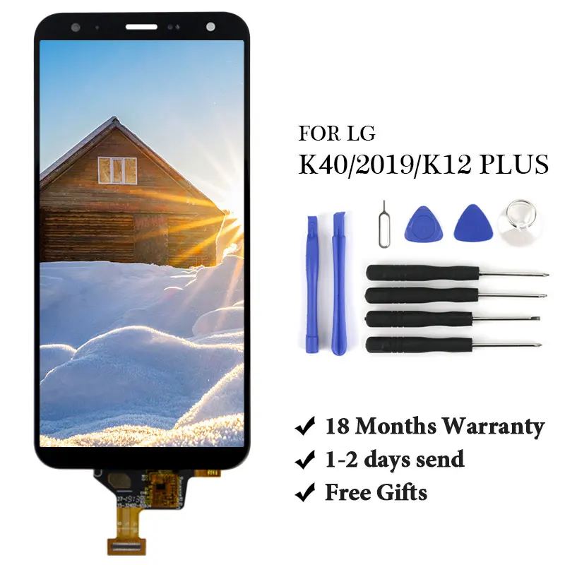 

Качественный ЖК-дисплей OEM для LG K40 2019 для LG K12Plus, ЖК-экран с сенсорным дигитайзером в сборе без рамки, без битых пикселей с подарком