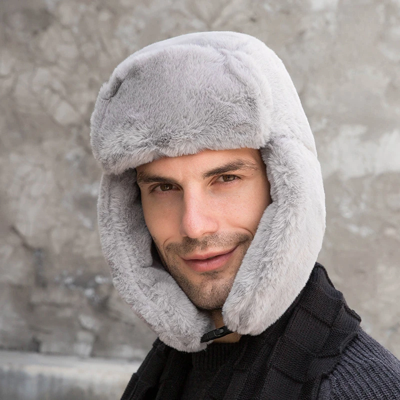 Зимняя теплая шапка-бомбер с шерстью для мужчин и женщин | Аксессуары одежды