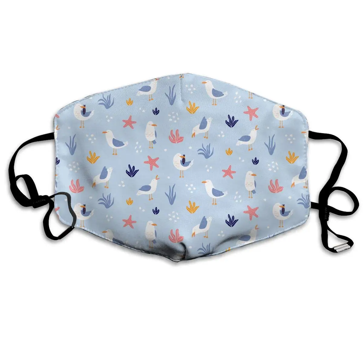 

Cute Seagulls Washable Reusable Mask, Cotton Anti Dust Half Face Mouth Mask For Kids Teens Men Women With Adjustable Ear Loops
