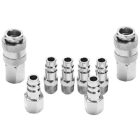 8pcs european style 14inch npt quick coupling male and female set quick connector kit quick coupler air hose pneumatic fitting