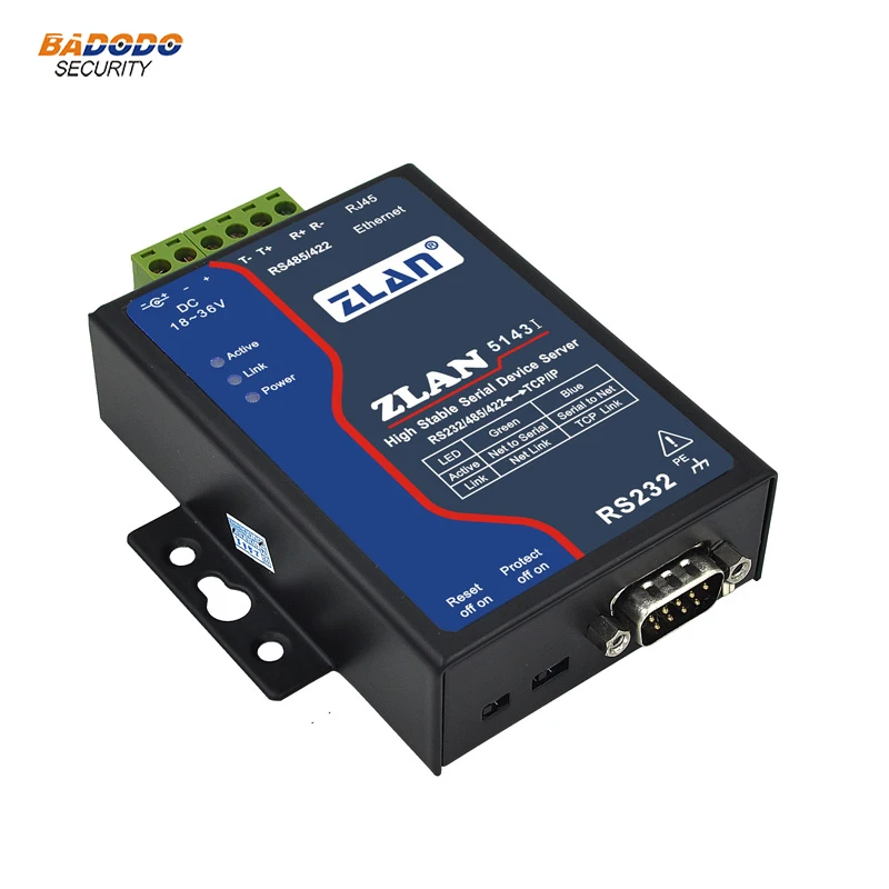 ZLAN5143I промышленная изоляция RS232 RS485 RS422 к Ethernet TCP/IP конвертер многохост Modbus последовательный сервер 18~ 24 В