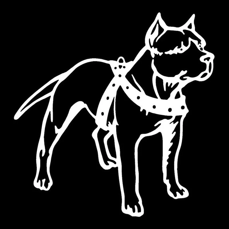 

Volkrays Creative Car Sticker Pitbull Dog Accessories Reflective Waterproof Cover Scratches Vinyl Decal Black/Silver,16cm*16cm