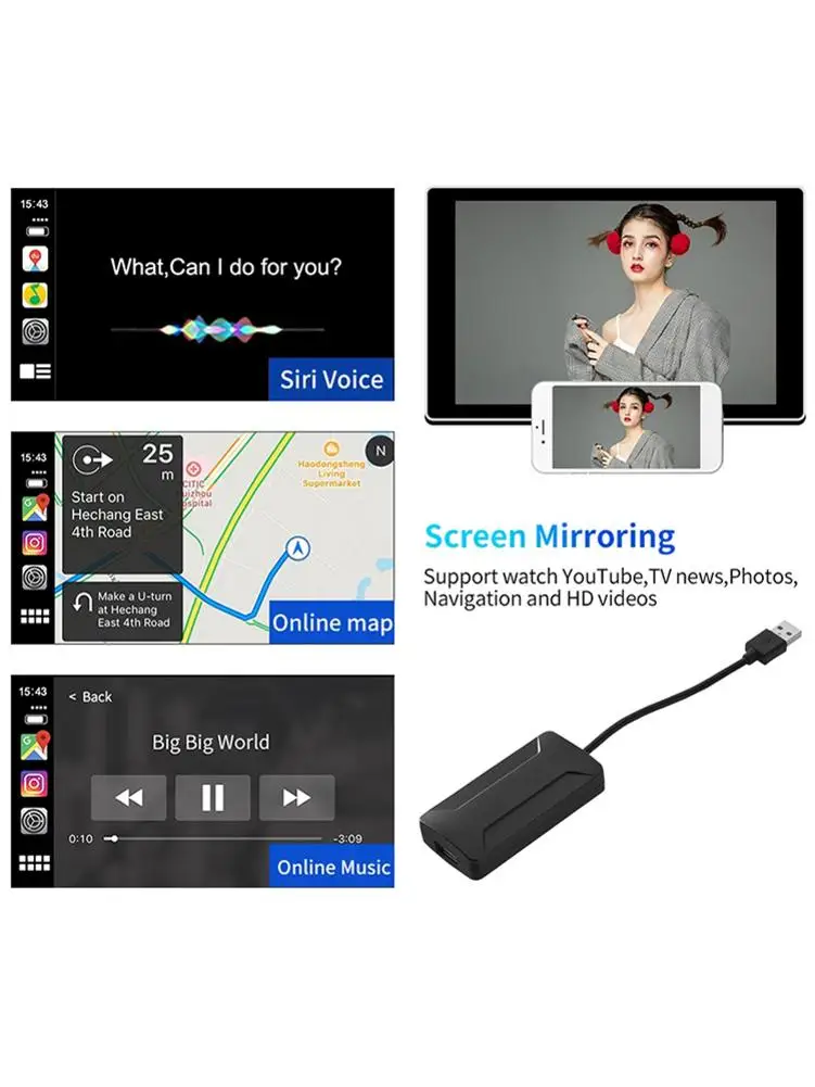 

Auto CarPlay Dongle Wired USB Dongle for Apple for Android