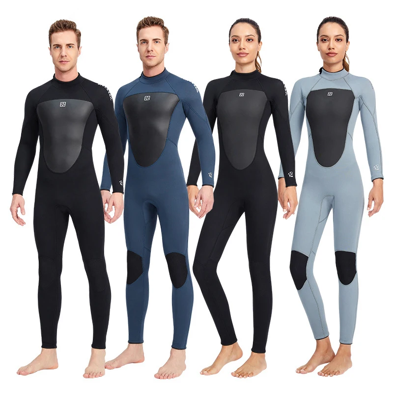 3MM Men’s and Women’s Neoprene Wetsuit Full Body Long Sleeve Back Zip Perfect for Surfing Diving, Snorkeling Warm Swimwear