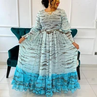 african dress chiffon womens printed long sleeve floor length large elegant evening night party club wear vestidos dresses maxi