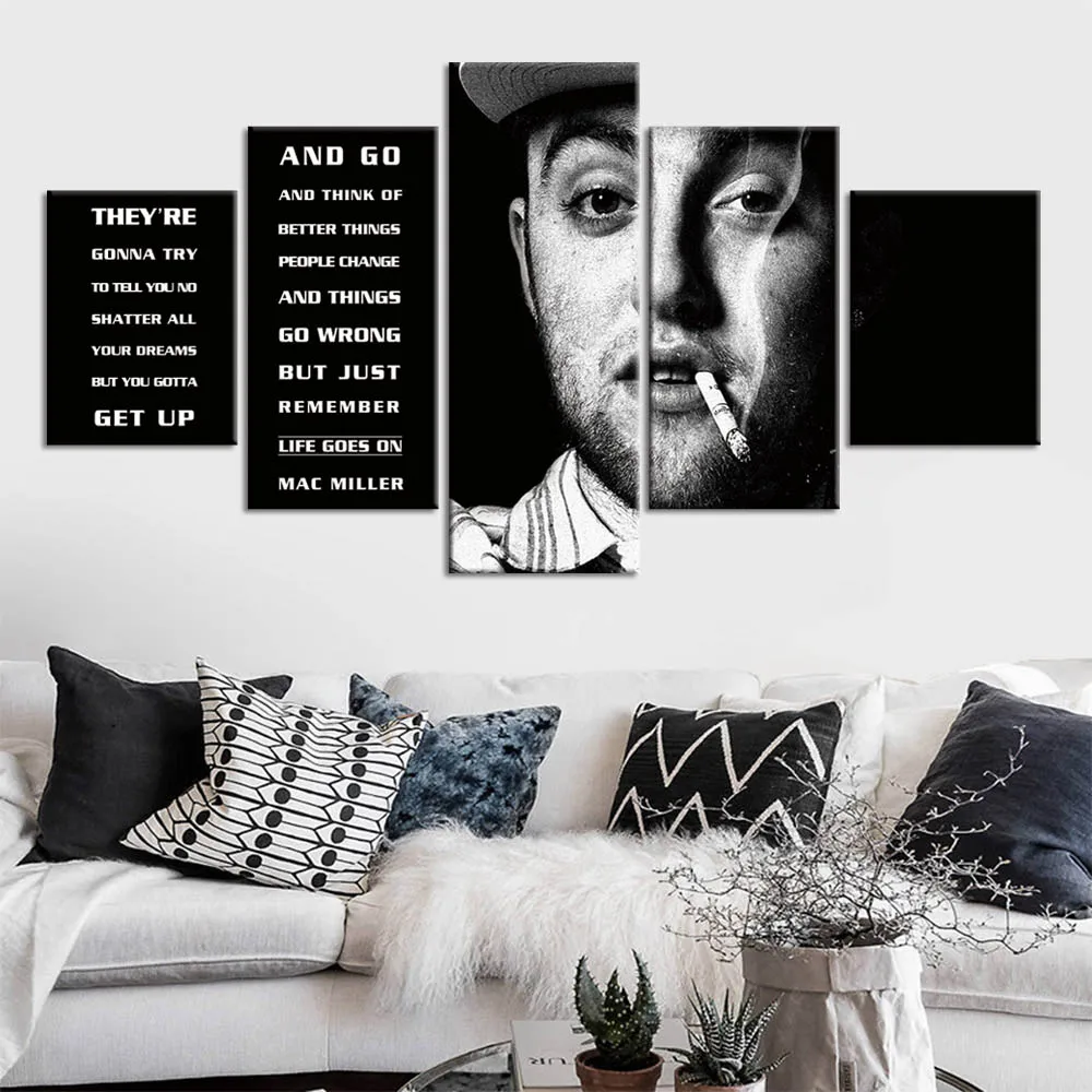 Постер картины на холсте модульный декор комнаты 5 шт. Mac Miller картина знаменитого