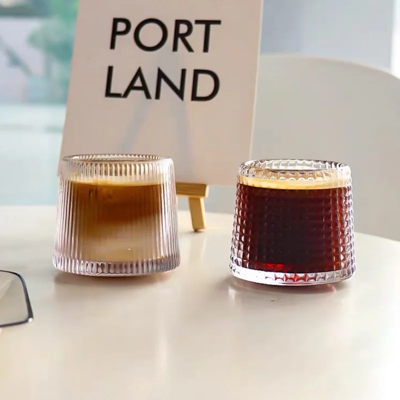 

Latte Cup Ice Coffee Drink Tumbler Cocktail Drinking Ice Hockey Retro Embossed Terrarium Glass Water Bottle Dubbelwandige Glazen