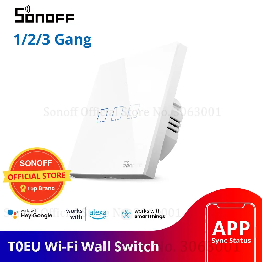 SONOFF T0 ЕС TX Wi Fi Сенсорный настенный светильник беспроводной переключатель умный