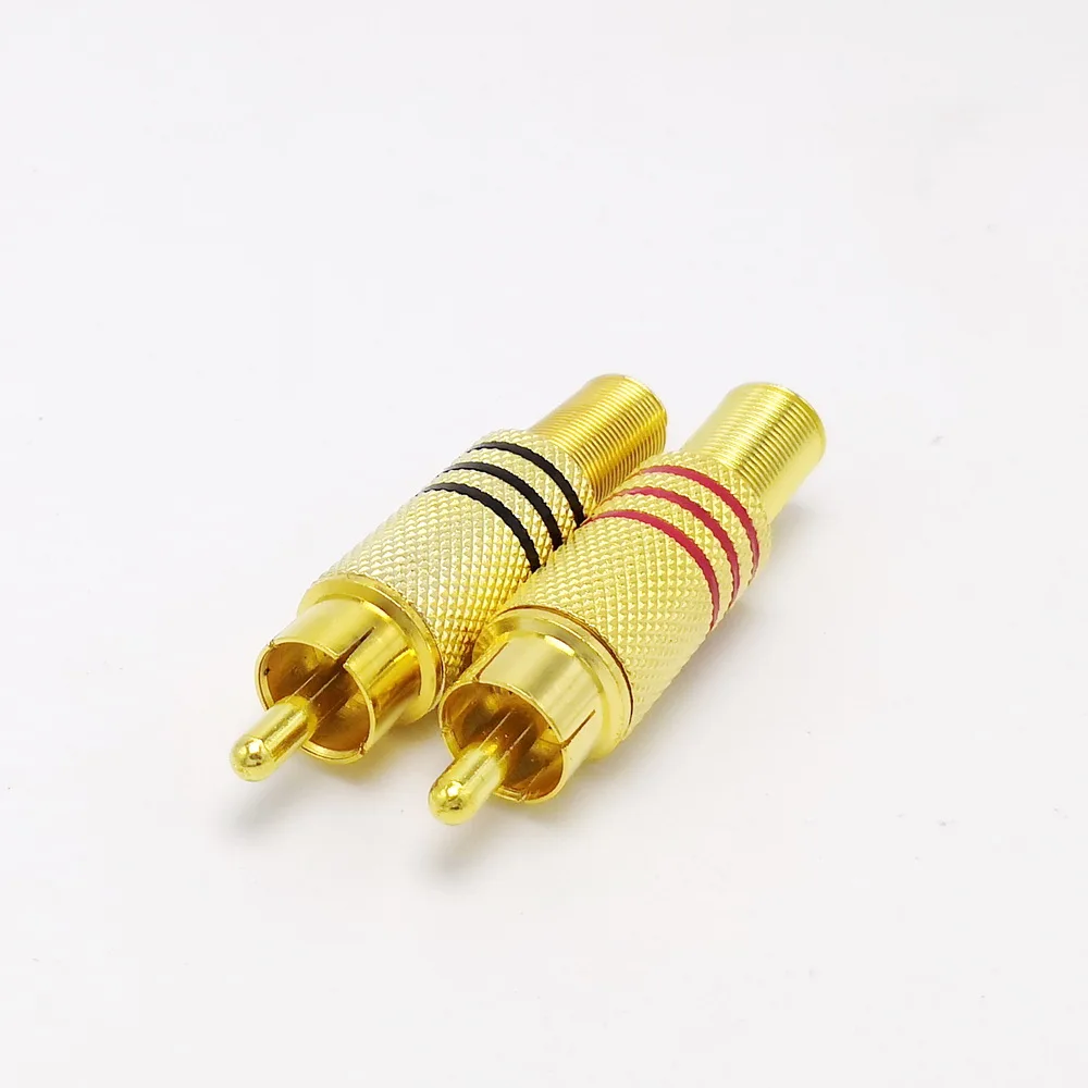 Solderless RCA разъем с пружинным кабелем протектор позолоченный 10 шт./лот |