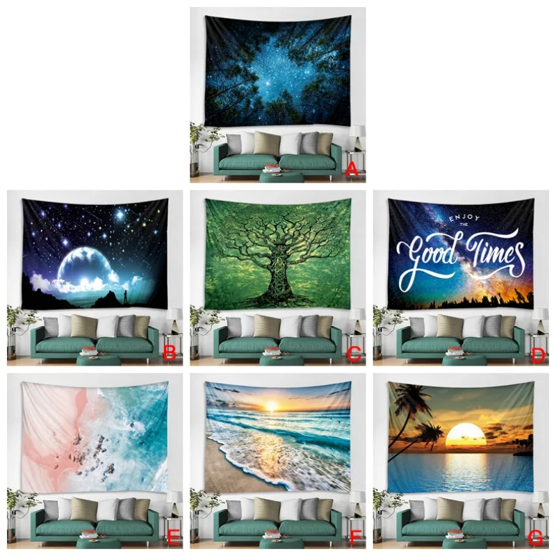 

150 * 100cm Home Landscape Tapestry Art Ornament Natural Scene Pattern Landscape Printing Wall Decoration Tapestry NEW/