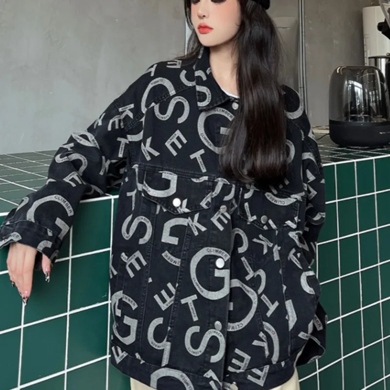 

Женская свободная куртка с длинным рукавом, в стиле ретро