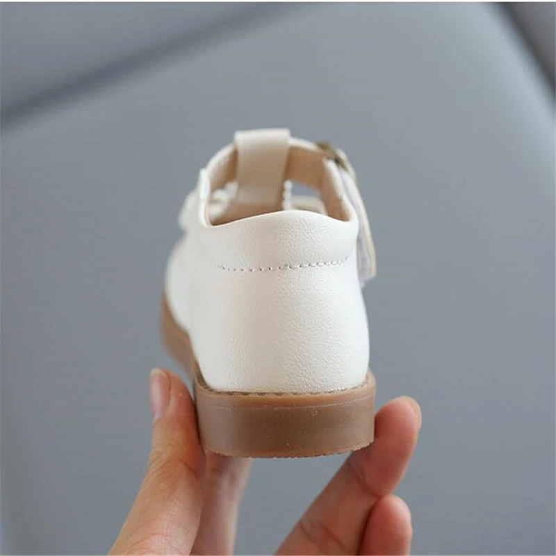 Zapatos planos con flecos para ni&ntilde;as, calzado informal de charol, con hebilla de lazo de princesa suave, c&oacute;modos para boda-5