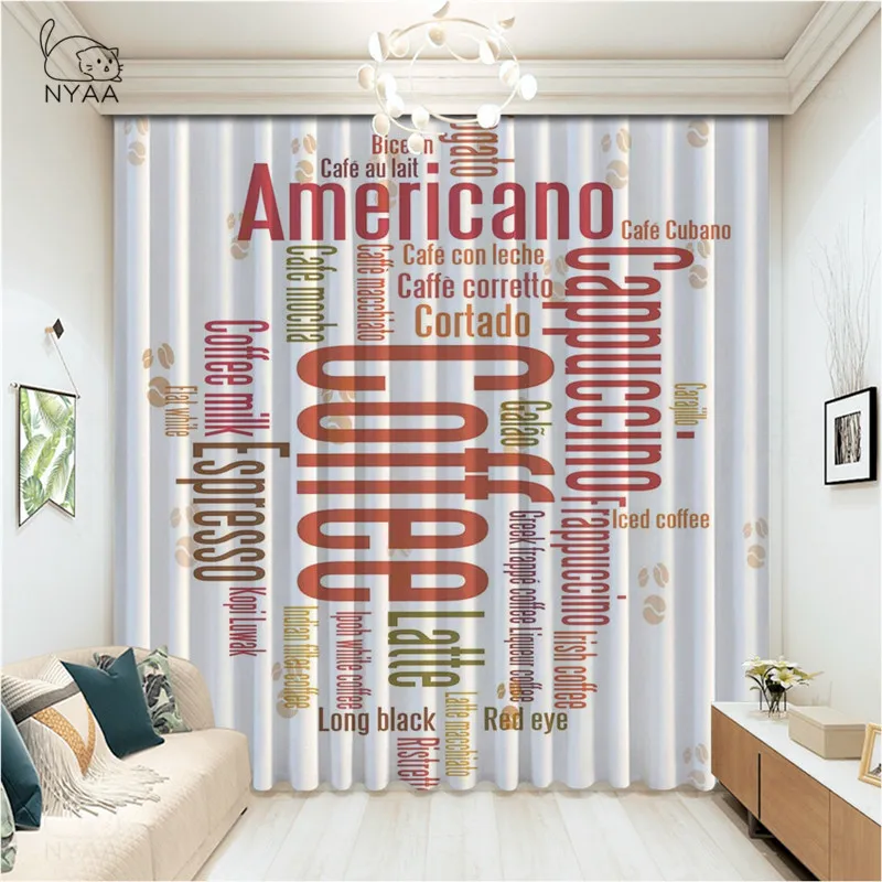 

Coffee Kitchen Curtains Foods And Drinks Coffee Window Curtains Kitchen Drapes Panel Home Decor Curtains for Living Room